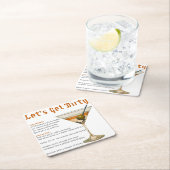 Cocktailpause Auf schmutzigen Martini-Rezept Rechteckiger Pappuntersetzer (Vor Ort)