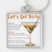 Cocktailpause Auf schmutzigen Martini-Rezept Schlüsselanhänger (Vorne)