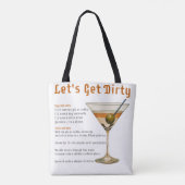 Cocktailpause Auf schmutzigen Martini-Rezept Tasche (Rückseite)