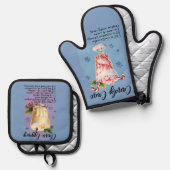 Cocktailrezepte, Geschenkküche Eggnog Ofenhandschuh & Topflappen-Set (Vorderseite/Rückseite)