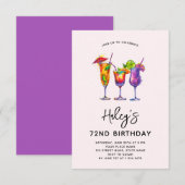 Cocktails 72. Geburtstagsparty Einladung (Vorne/Hinten)