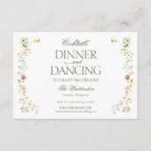 Cocktails Abendessen Hochzeitsfeier mit Rokoko Begleitkarte (Vorderseite)