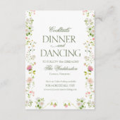 Cocktails Abendessen Hochzeitsfeier mit Rokoko Begleitkarte (Vorderseite)