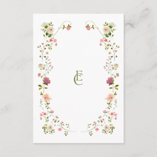 Cocktails Abendessen Hochzeitsfeier mit Rokoko Begleitkarte (Rückseite)