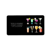 Cocktails Adresse Mailing Labels Adressaufkleber (Vorne)