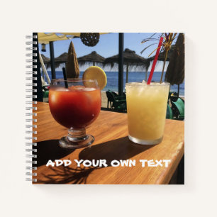 Cocktails am Meer Benutzerdefinierter Text Notizblock
