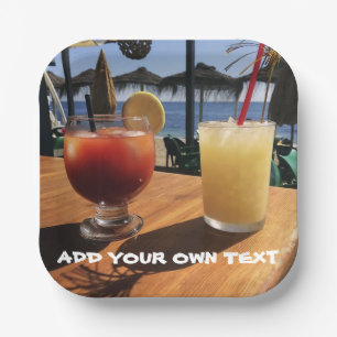 Cocktails am Meeresbenutzertext Pappteller