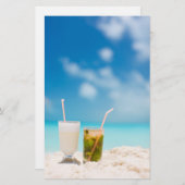 Cocktails am Strand Briefpapier (Vorne/Hinten)