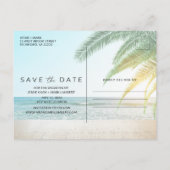 Cocktails am Strand Hochzeit Save the Date Ankündigungspostkarte (Rückseite)