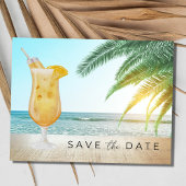 Cocktails am Strand Hochzeit Save the Date Ankündigungspostkarte