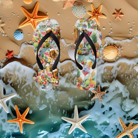 Cocktails am Strand Tropical Obsts Junggeselinnen- Badesandalen