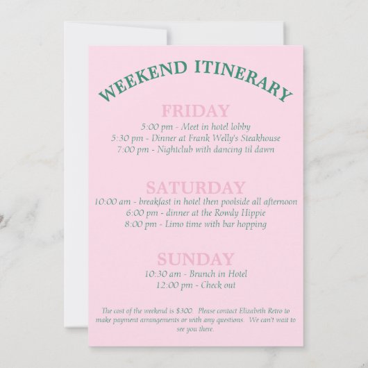 Cocktails and Country Clubs Bachelorette Einladung (Rückseite)