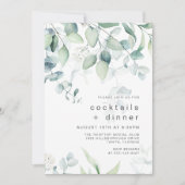 Cocktails and Dinner Party Eucalyptus Botanical Einladung (Vorderseite)