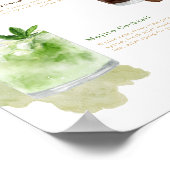 Cocktails auf Hochzeitsreise Drink Menü Poster (Ecke)