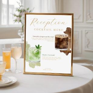 Cocktails auf Hochzeitsreise Drink Menü Poster
