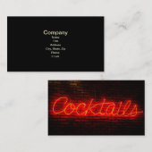 Cocktails auf Ziegelstein Visitenkarte (Vorne/Hinten)