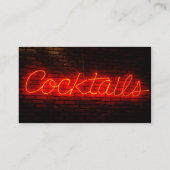 Cocktails auf Ziegelstein Visitenkarte (Rückseite)