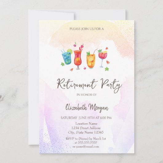 Cocktails - Aufforderung zur Abgabe von Erträgen Einladung (Vorderseite)