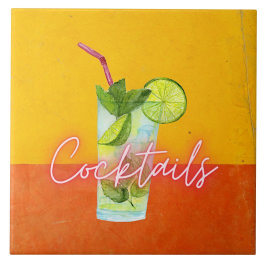 Cocktails Bar Fliese (Vorderseite)