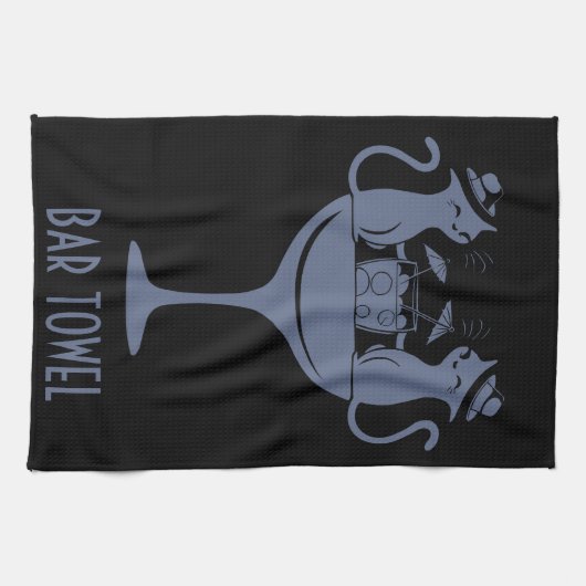 Cocktails Bar Handtuchkatzen Geschirrtuch (Horizontal)