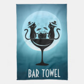 Cocktails Bar Katzen Geschirrtuch (Vertikal)