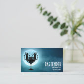 Cocktails Bar Katzen Visitenkarte (Stehend Vorderseite)