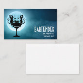 Cocktails Bar Katzen Visitenkarte (Vorne/Hinten)