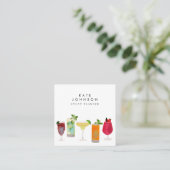 Cocktails Barkeeper Event Plane QR Code Quadratische Visitenkarte (Stehend Vorderseite)