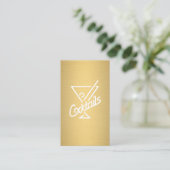 Cocktails/Barkeeper (Gold Metallic) Visitenkarte (Stehend Vorderseite)