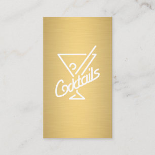Cocktails/Barkeeper (Gold Metallic) Visitenkarte