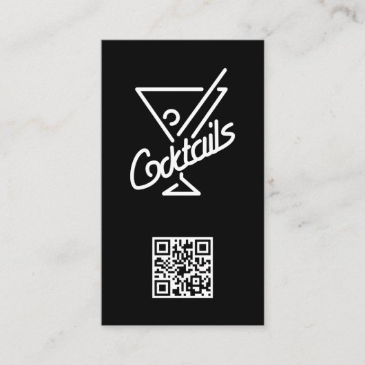 Cocktails / Barkeeper / QR Strichcode Visitenkarte (Vorderseite)