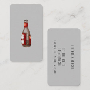 Cocktails / Barkeeper / Wasserfarbe Bier Visitenkarte