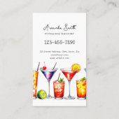 Cocktails Beruflicher Barkeeper Business Visitenkarte (Rückseite)