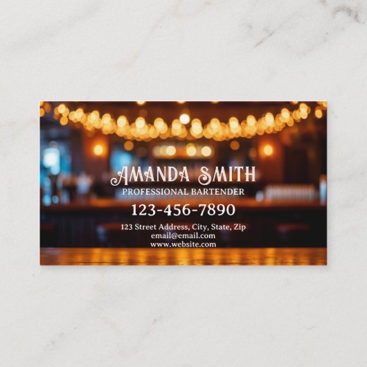 Cocktails Beruflicher Barkeeper Business Visitenkarte (Rückseite)