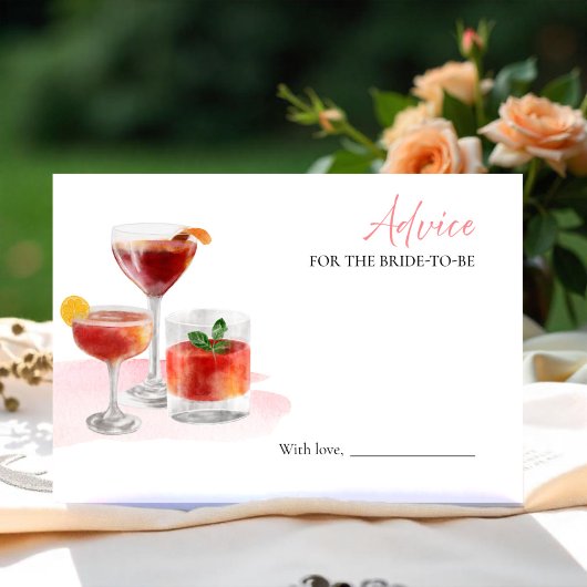 Cocktails Brautparty Beratung für die Bride Card Einladung