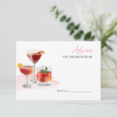 Cocktails Brautparty Beratung für die Bride Card Einladung (Stehend Vorderseite)