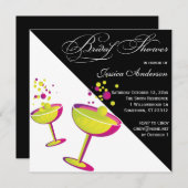 Cocktails Brautparty Einladung (Vorne/Hinten)