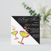 Cocktails Brautparty Einladung (Stehend Vorderseite)