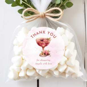 Cocktails Brunch & Brautparty Runder Aufkleber