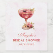 Cocktails Brunch & Brautparty Weinetikett (Einzelnes Label)