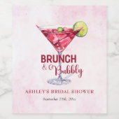 Cocktails Brunch & Brautparty Weinetikett (Einzelnes Label)