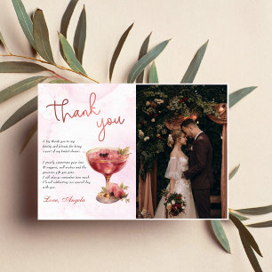 Cocktails Brunch & Bubbly Brautparty Foto Dankeskarte