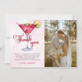 Cocktails Brunch & Bubbly Brautparty Foto Dankeskarte (Vorderseite)