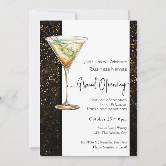 Cocktails Business Grand Opening Einladung (Vorderseite)