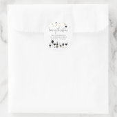 Cocktails Cake Balloons Gold Black Rücksendeadress Runder Aufkleber (Tasche)