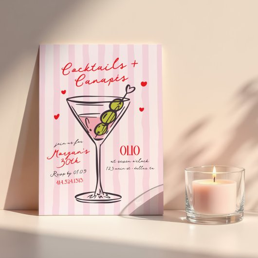 Cocktails & Canapes Girls Night Birthday Einladung