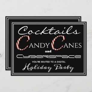 Cocktails, Candy Canes & Cyberspace Holiday Party Einladung