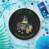 Cocktails & Cauldrons Halloween-Junggesellinnenabs Pappteller (Party)