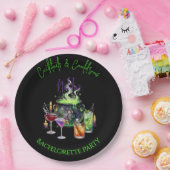Cocktails & Cauldrons Halloween-Junggesellinnenabs Pappteller (Party)