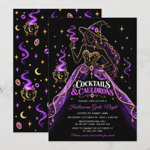 Cocktails & Cauldrons Halloween Mädchenabend Einladung